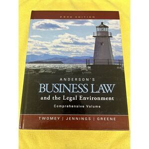 Anderson's Business Law Legal Environment MindTap Course List EUC 2644
